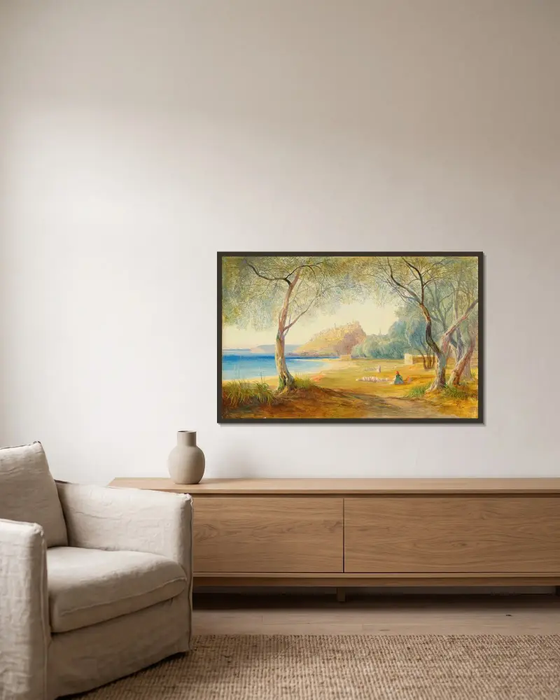 Monastir, Albanien von Edward Lear gerahmt an einer Wand