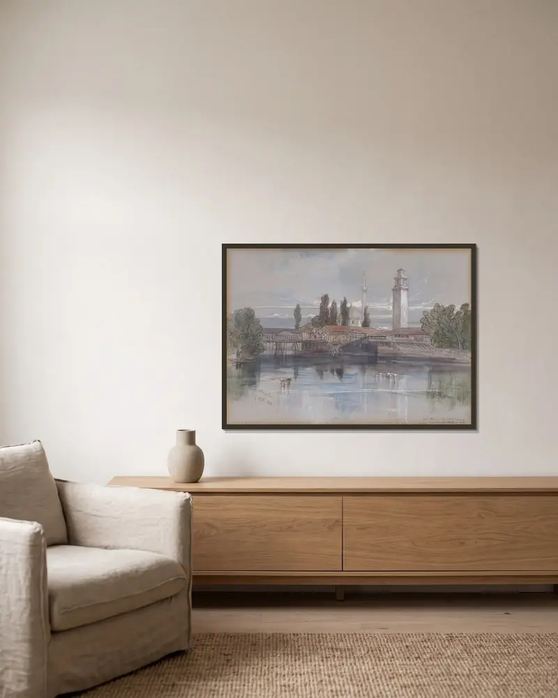 Monastir von Edward Lear gerahmt an einer Wand