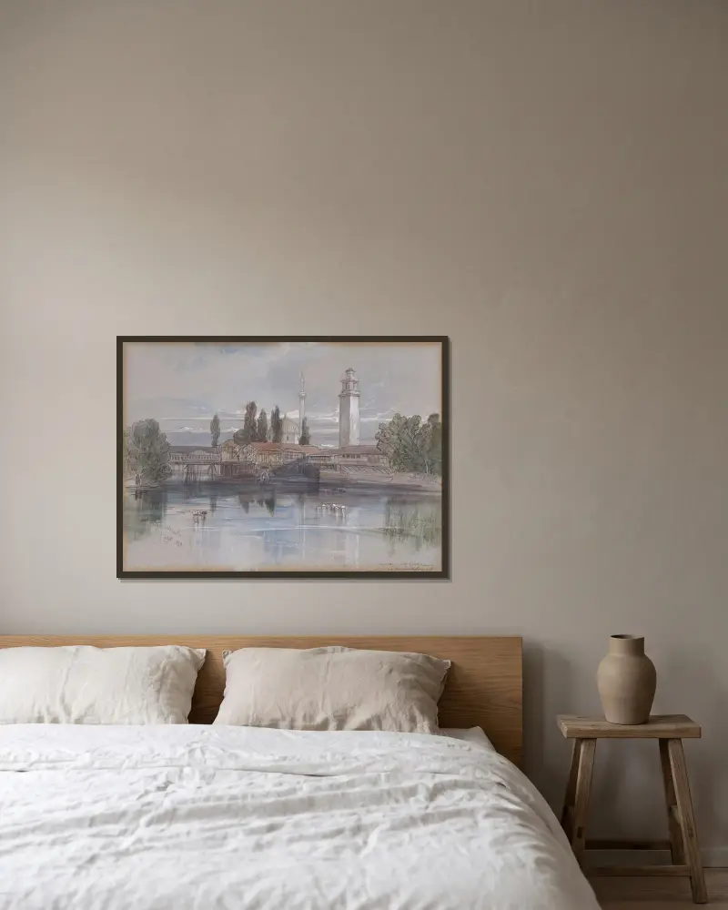 Monastir von Edward Lear gerahmt an einer Wand