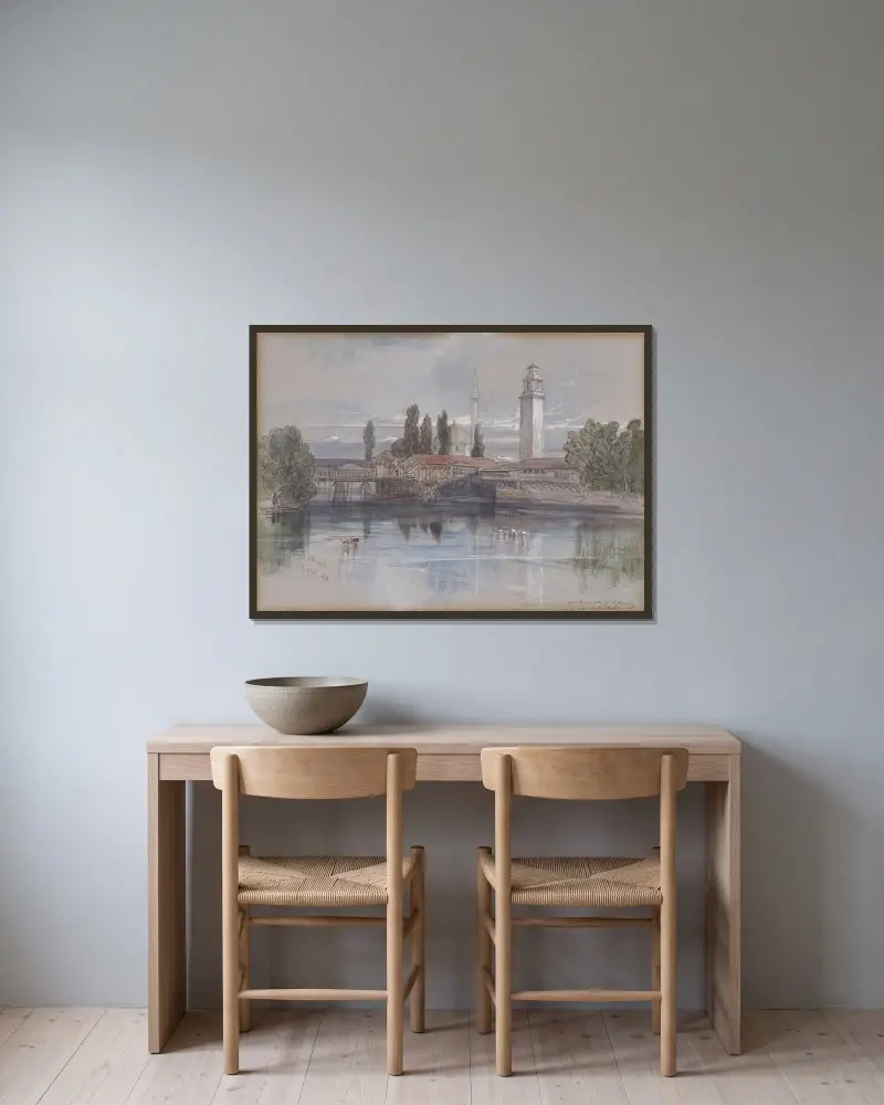Monastir von Edward Lear gerahmt an einer Wand