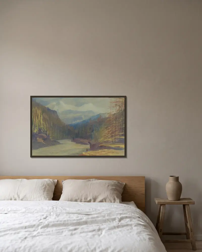Mont Blanc von Edward Lear gerahmt an einer Wand