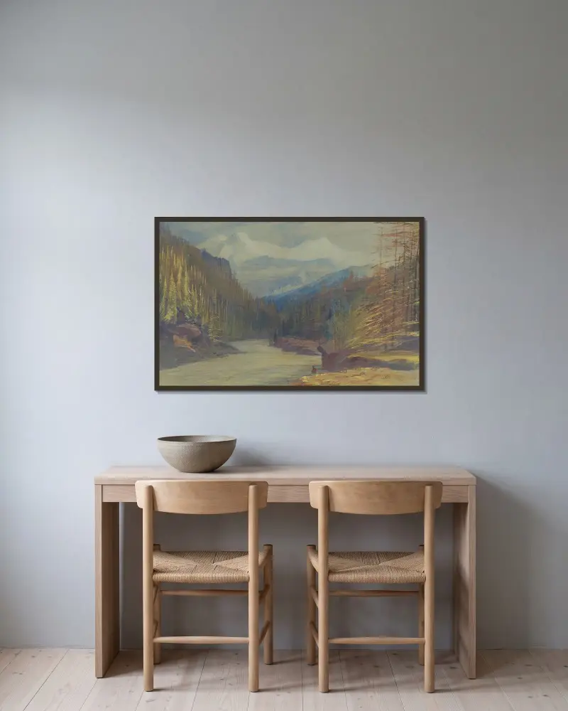 Mont Blanc von Edward Lear gerahmt an einer Wand