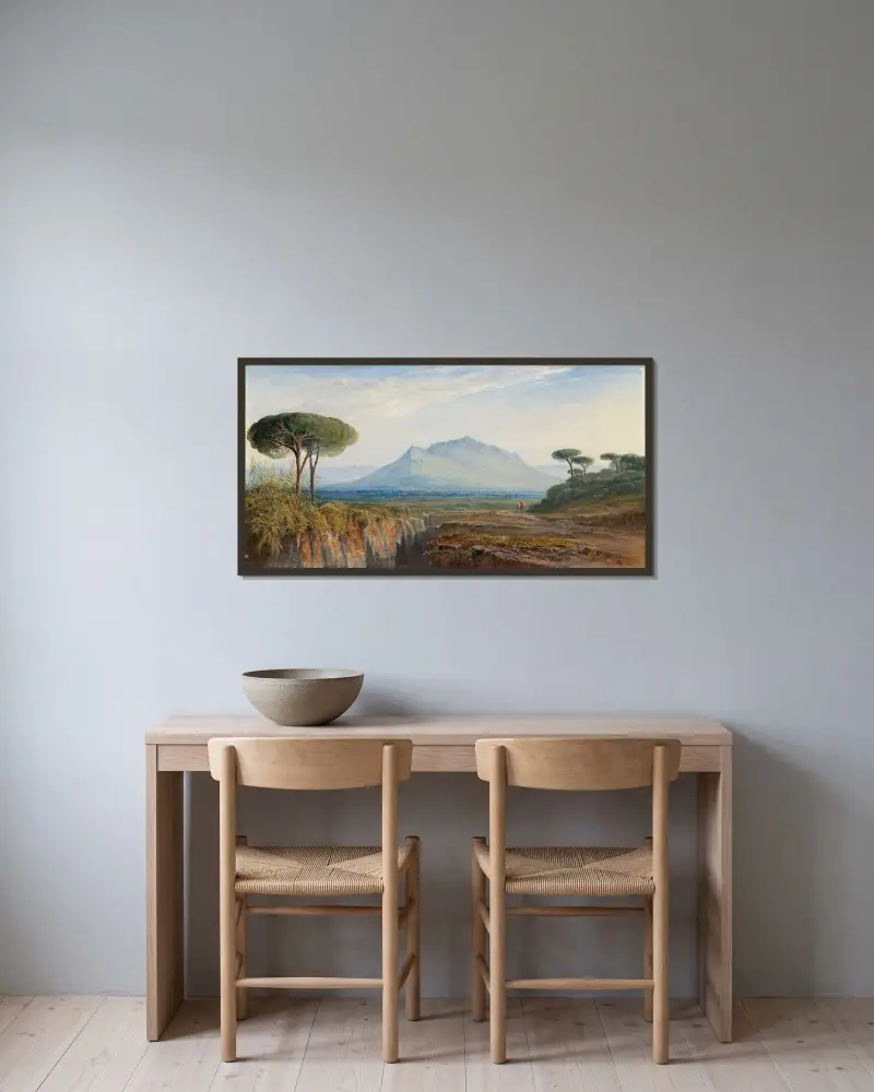 Monte Soratte nära Rom av Edward Lear inramad på en vägg