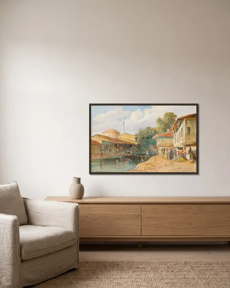 Parga, Greece av Edward Lear inramad på en vägg