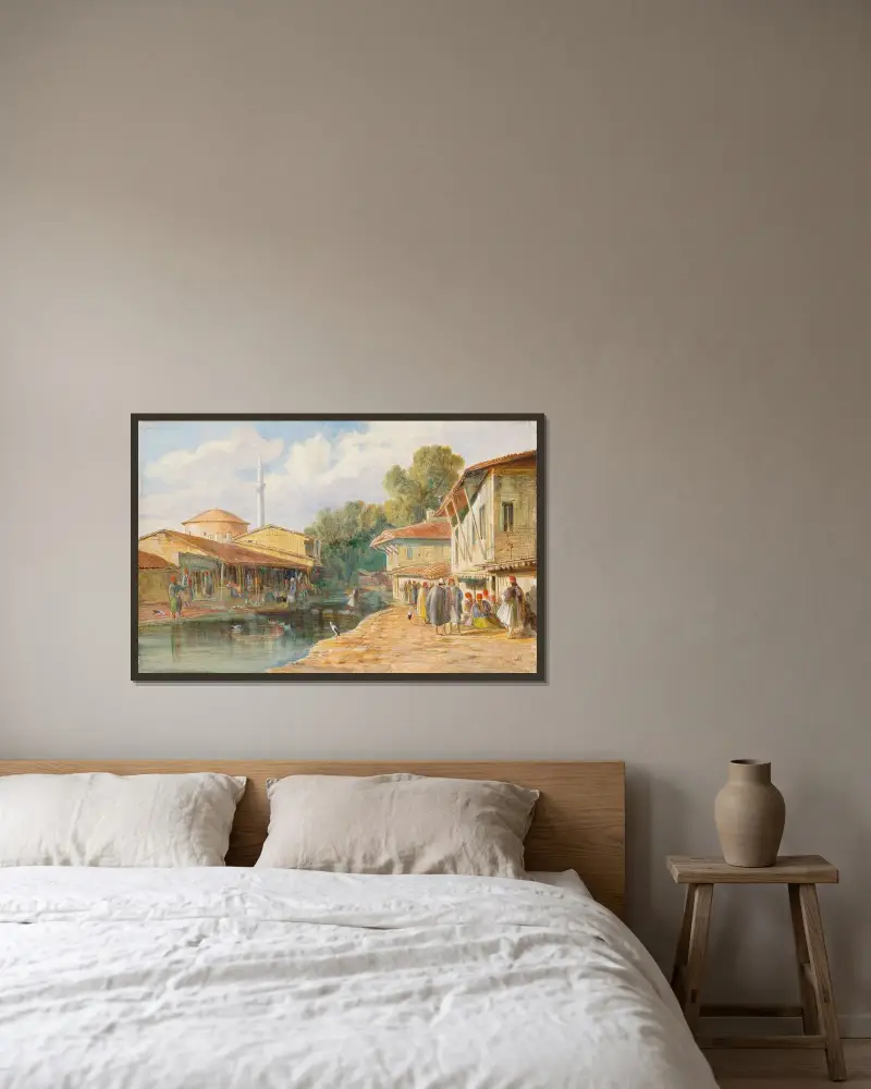 Parga, Greece av Edward Lear inramad på en vägg