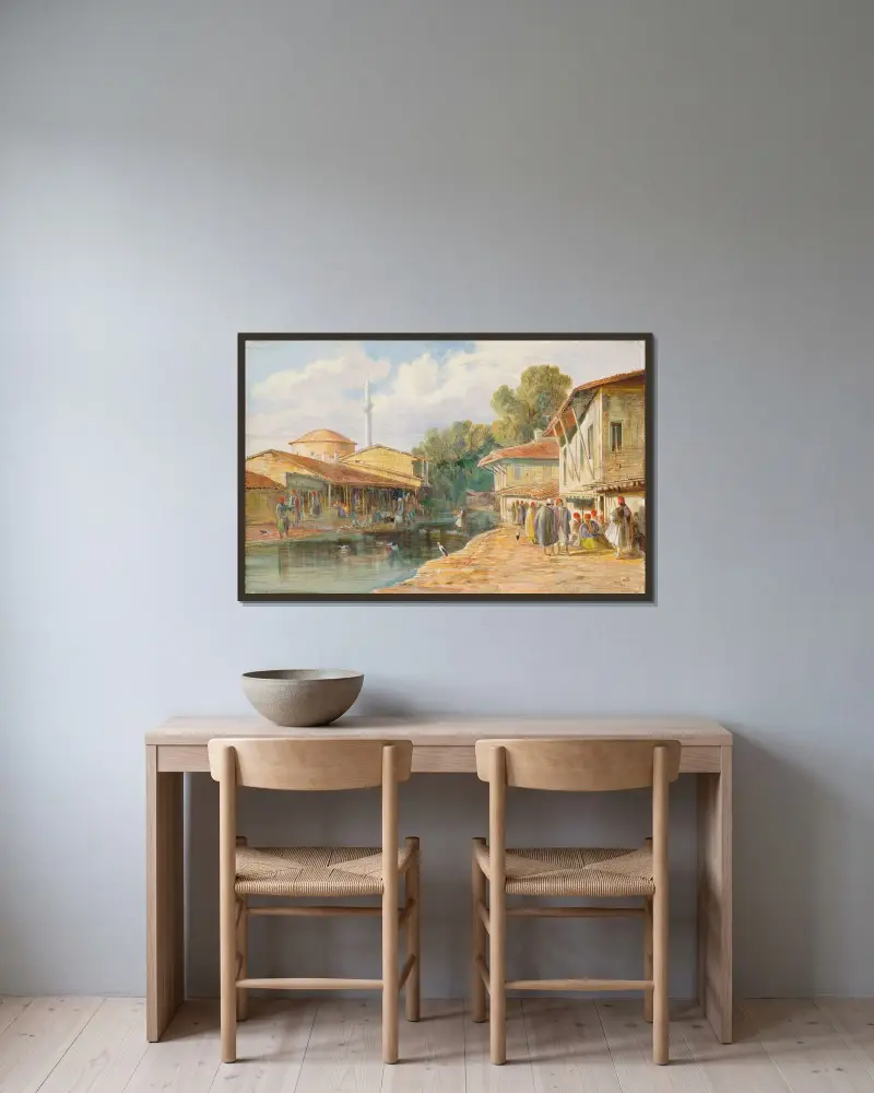 Parga, Greece av Edward Lear inramad på en vägg