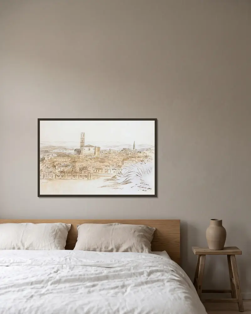 Perugia, Italien von Edward Lear gerahmt an einer Wand