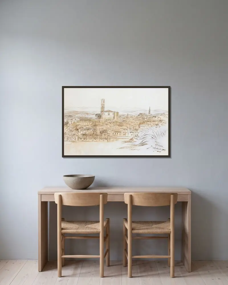 Perugia, Italien von Edward Lear gerahmt an einer Wand