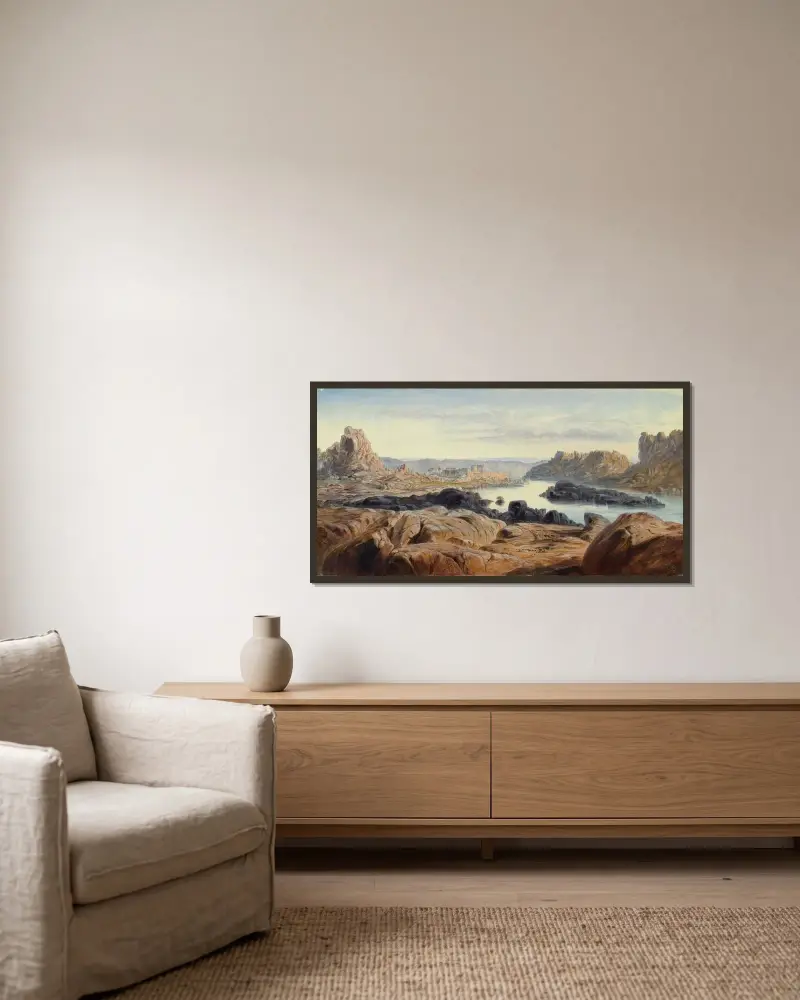 Philae von Edward Lear gerahmt an einer Wand