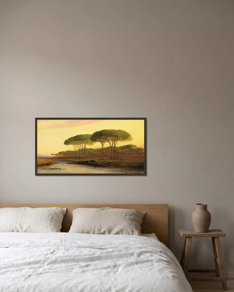 Ravenna av Edward Lear inramad på en vägg