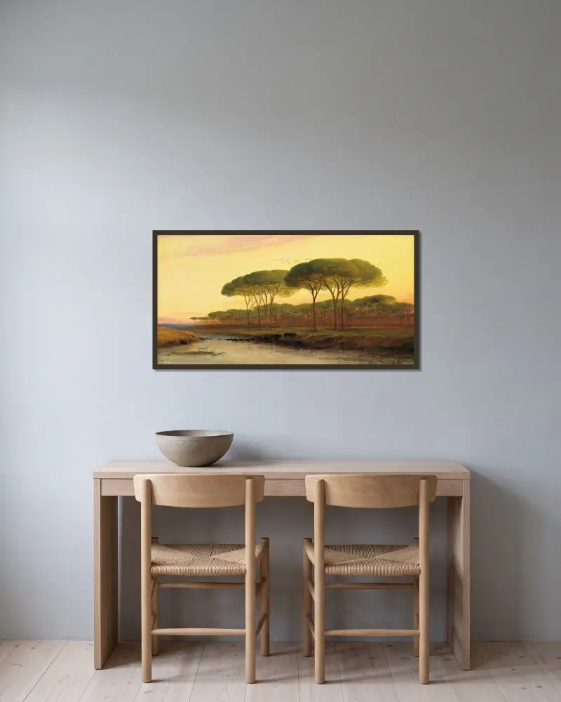 Ravenna av Edward Lear inramad på en vägg
