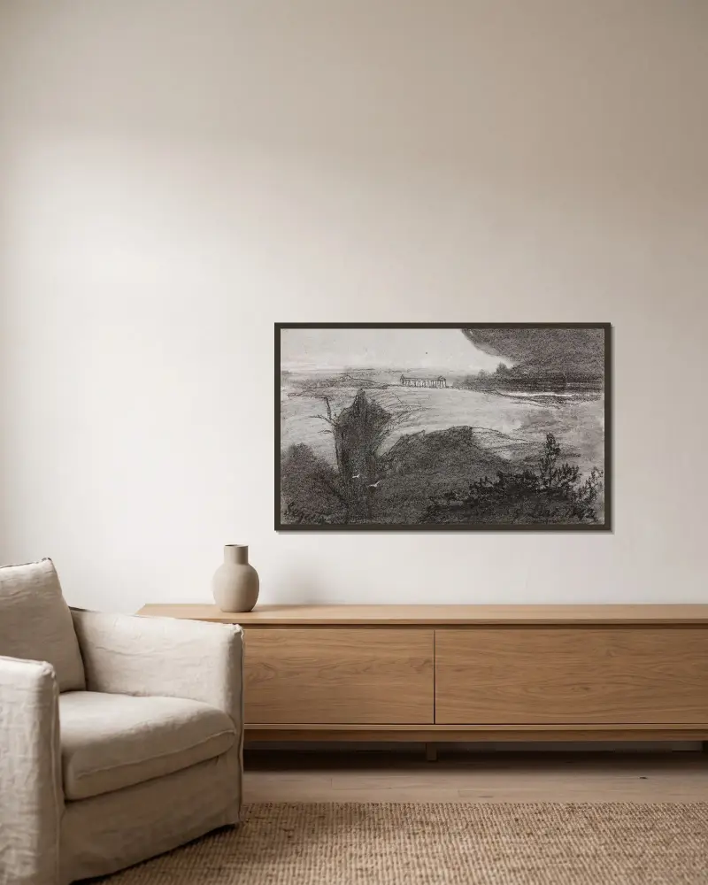 Segesta von Edward Lear gerahmt an einer Wand