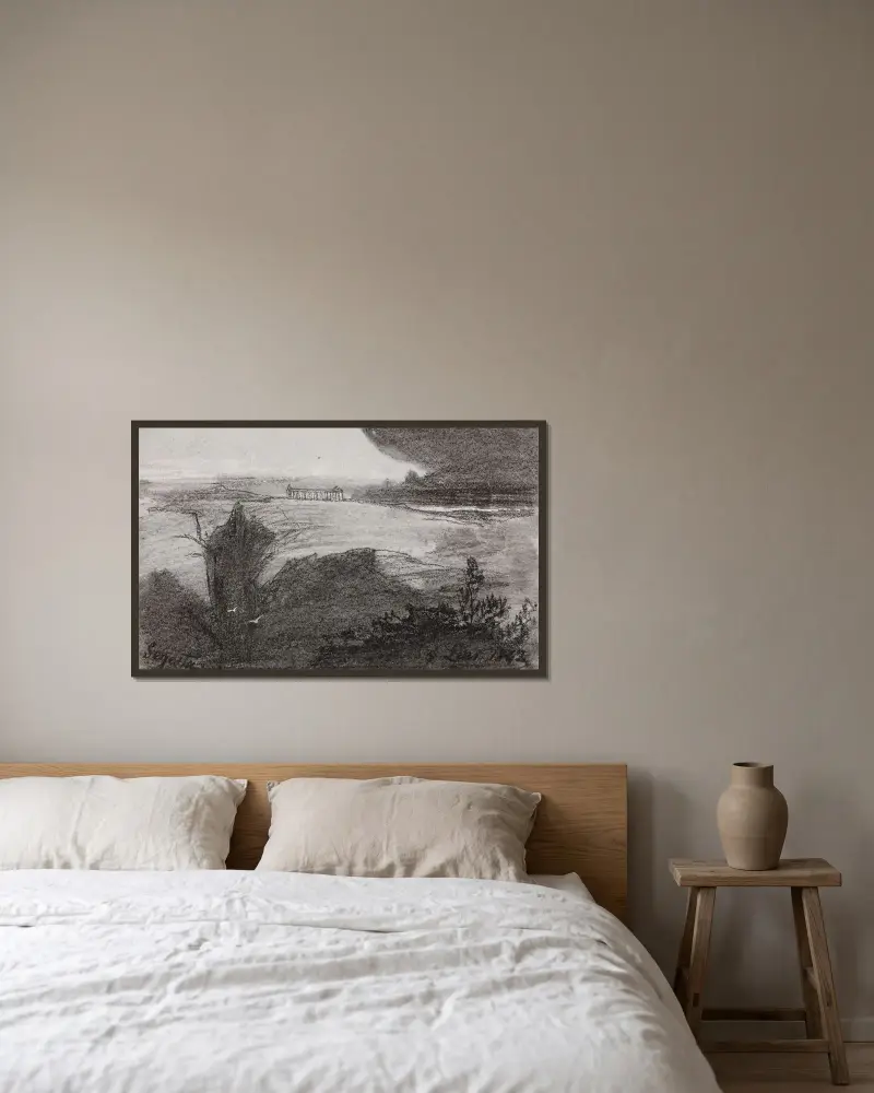 Segesta von Edward Lear gerahmt an einer Wand