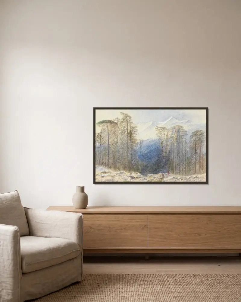 Valdoniello, Corsica av Edward Lear inramad på en vägg