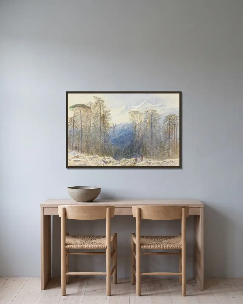 Valdoniello, Corsica av Edward Lear inramad på en vägg
