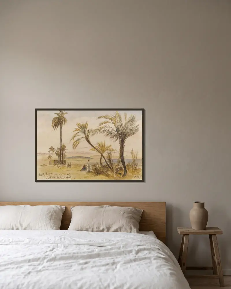 Wady Halfen, Egypt av Edward Lear inramad på en vägg