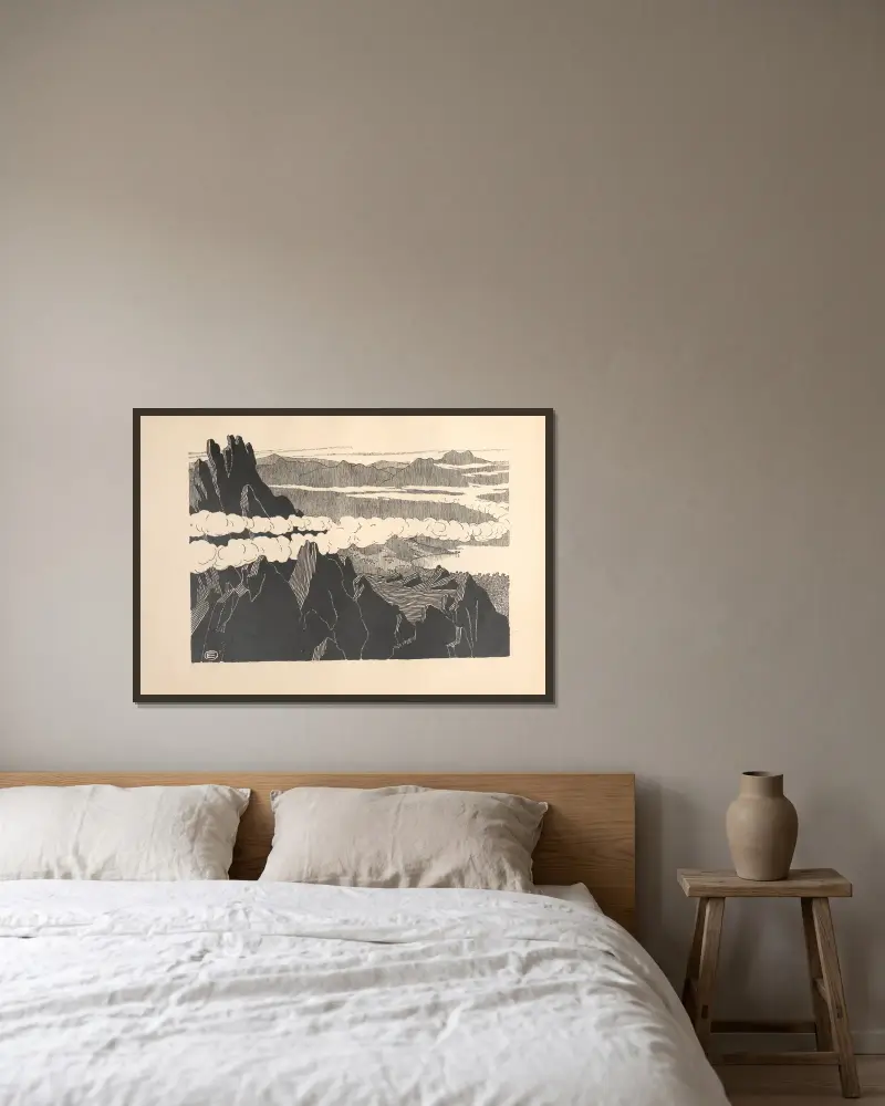 Liebe Pl. 7 von Edward Okuń gerahmt an einer Wand