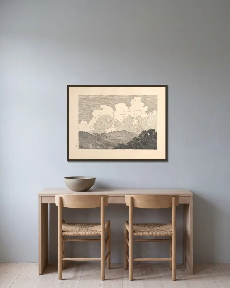 Liebe Pl.8 von Edward Okuń gerahmt an einer Wand
