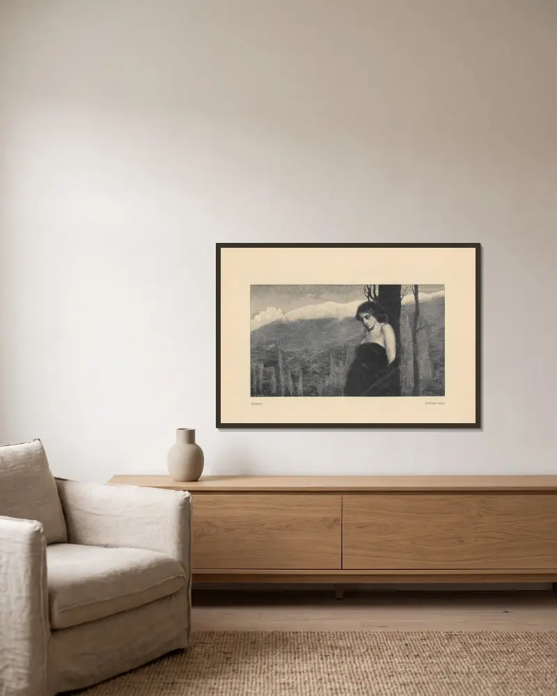 Verzweiflung von Edward Okuń gerahmt an einer Wand