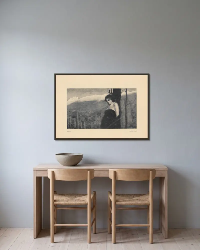 Verzweiflung von Edward Okuń gerahmt an einer Wand