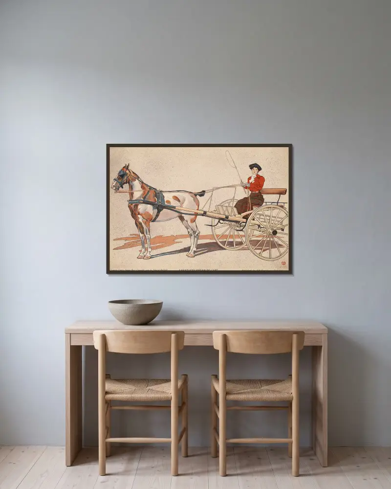 A Kentucky breaking cart av Edward Penfield inramad på en vägg