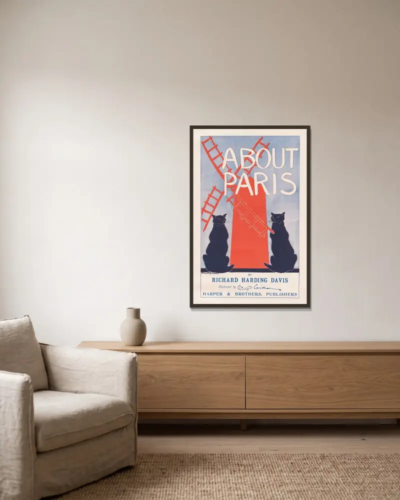 About Paris von Edward Penfield gerahmt an einer Wand