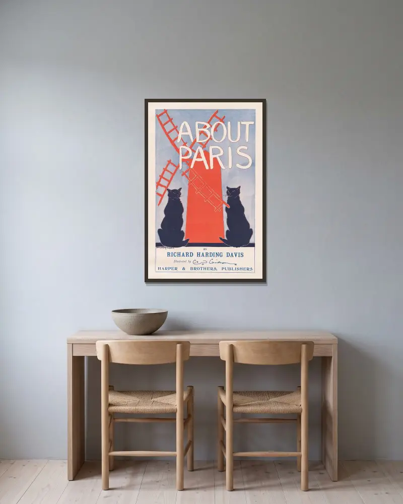 About Paris von Edward Penfield gerahmt an einer Wand