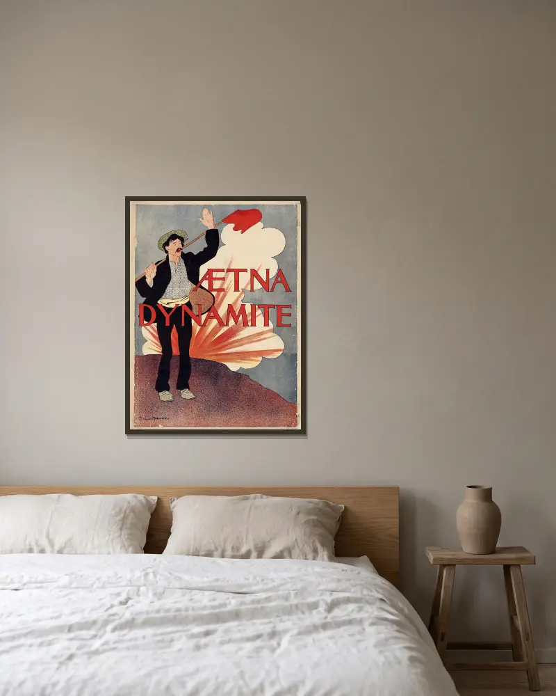 Aetna dynamite, Edward Penfield w ramie na ścianie