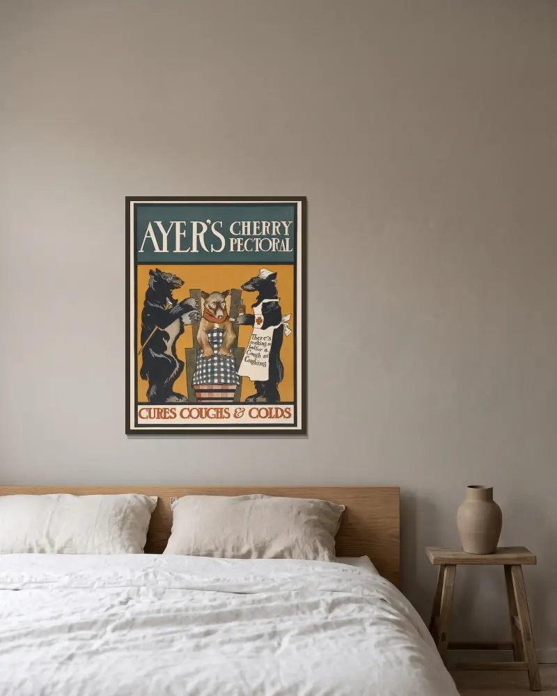 Ayer's Cherry Pectorials, Edward Penfield v rámu na stěně