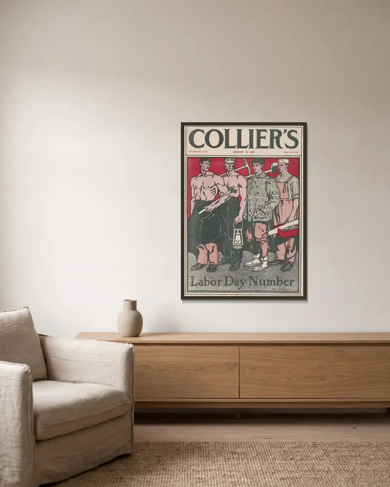Colliers August von Edward Penfield gerahmt an einer Wand