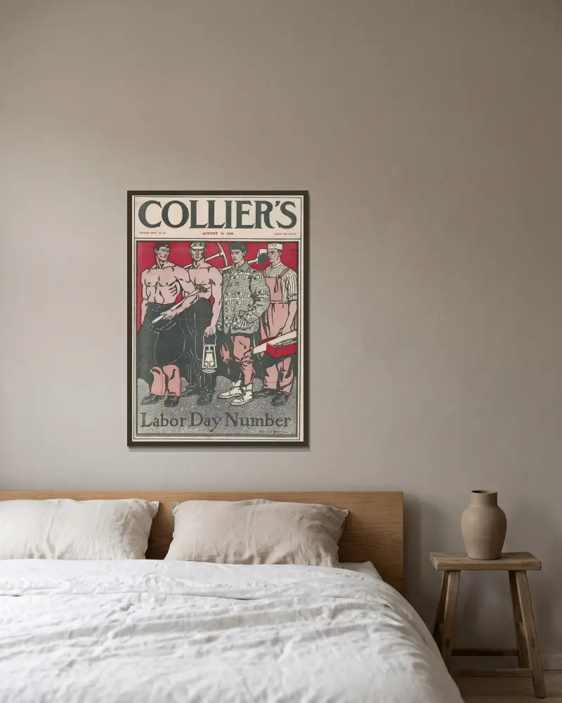 Colliers August von Edward Penfield gerahmt an einer Wand