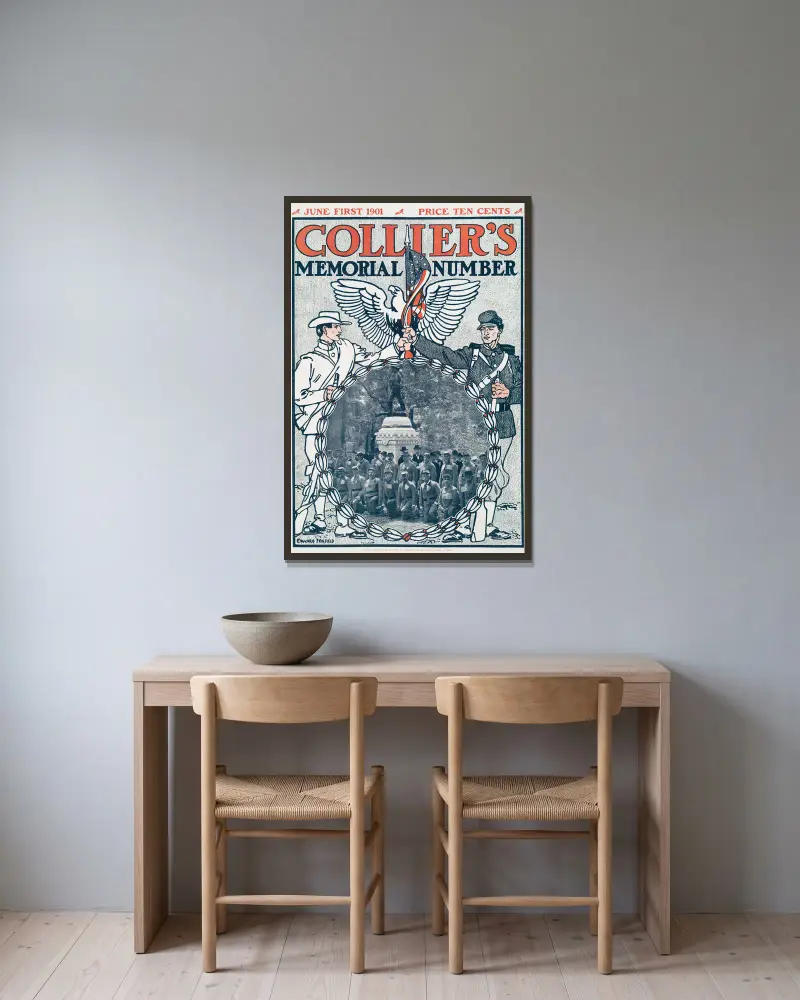 Collier’s, Memorial Number von Edward Penfield gerahmt an einer Wand