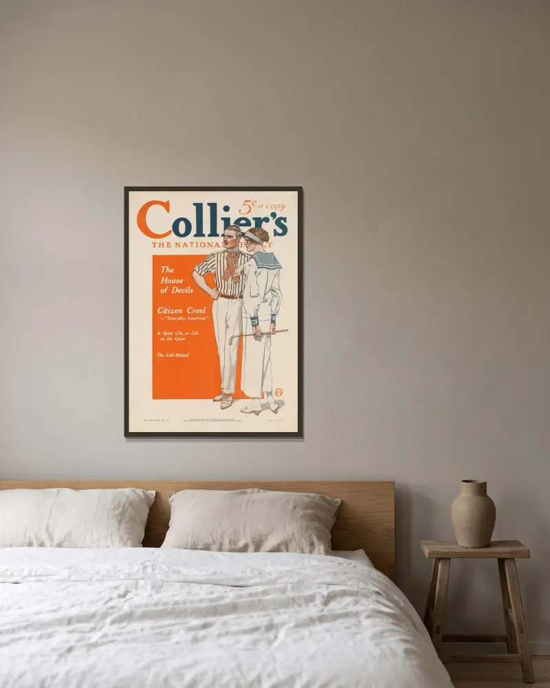 Collier’s, the national. The house of devils. av Edward Penfield inramad på en vägg