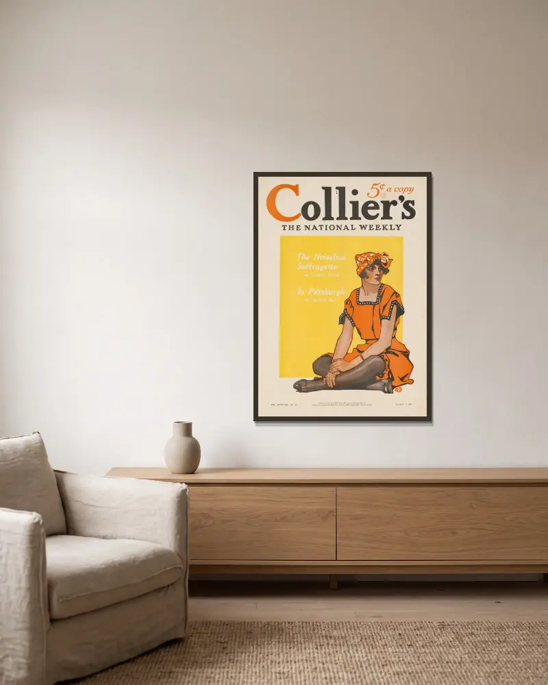 Collier’s, the national weekly av Edward Penfield inramad på en vägg