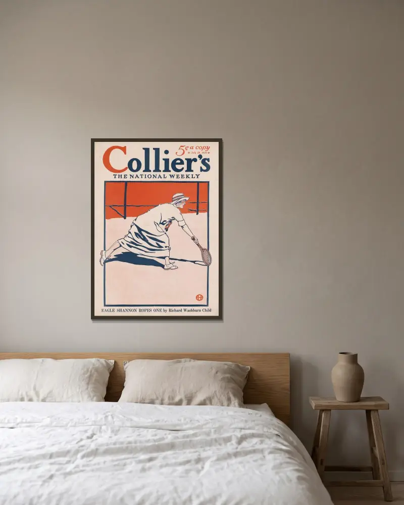 Collier’s, the national weekly, Eagle Shannon ropes one by Richard Washburn Child av Edward Penfield inramad på en vägg