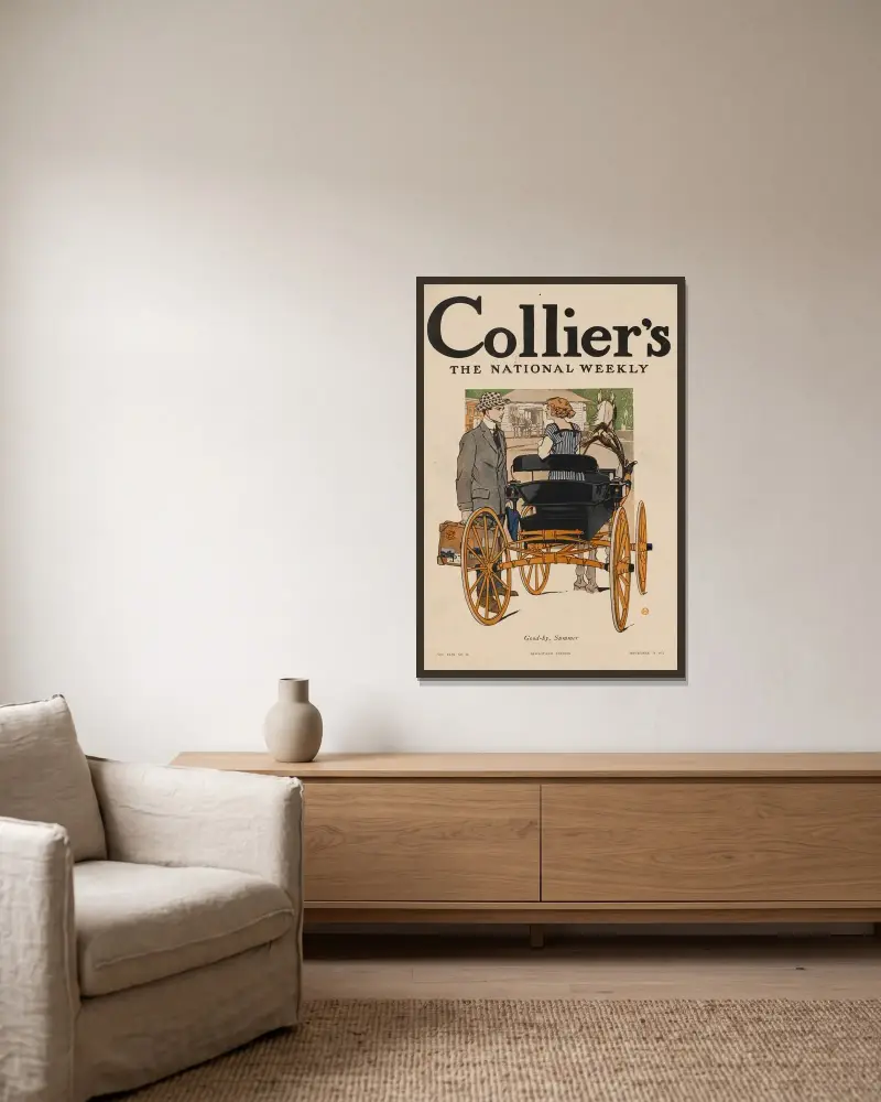 Collier’s, the national weekly. Farväl, sommaren. av Edward Penfield inramad på en vägg