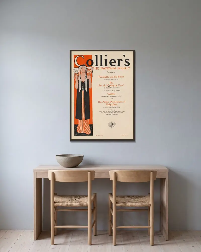 Collier’s, the national weekly av Edward Penfield inramad på en vägg