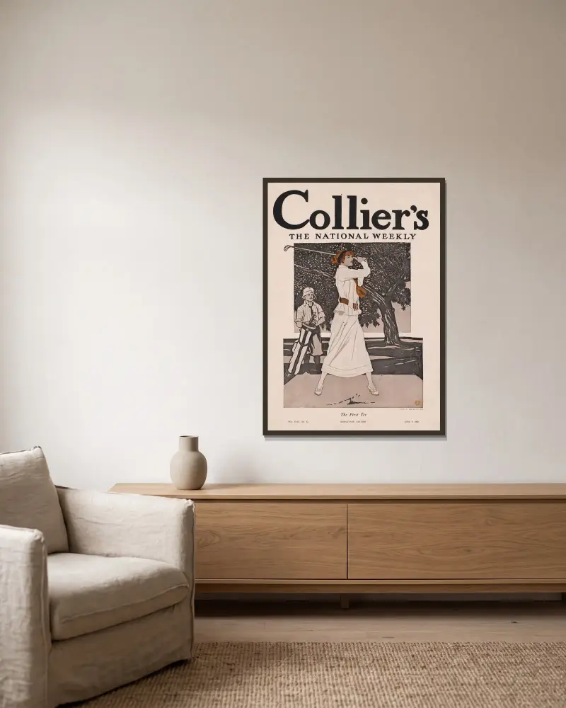 Collier's, the national weekly, första tee av Edward Penfield inramad på en vägg