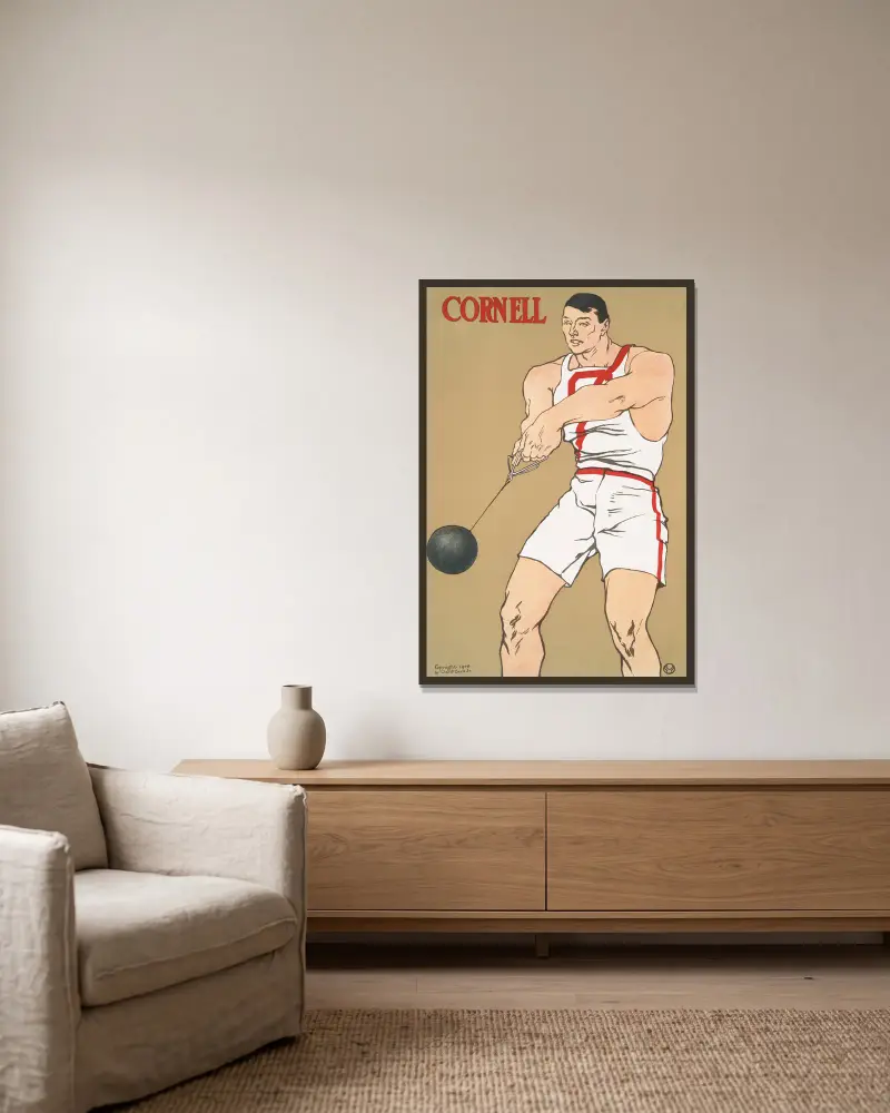 Cornell, 1908 – Nr. 3 von Edward Penfield gerahmt an einer Wand