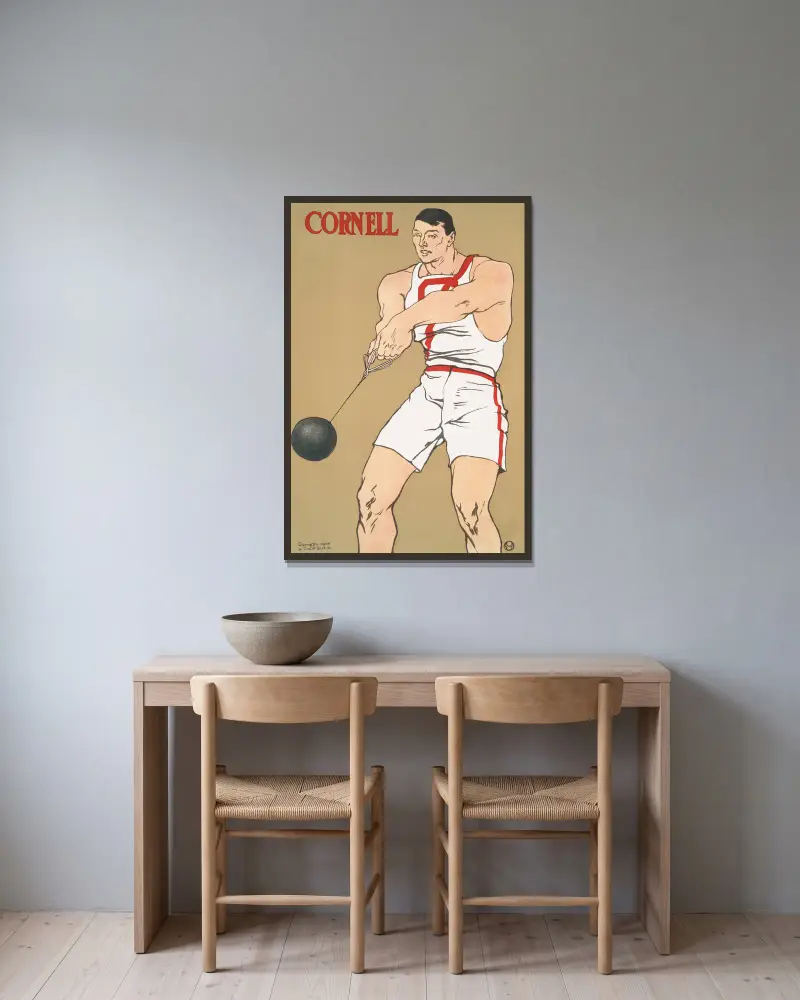 Cornell, 1908 – Nr. 3 von Edward Penfield gerahmt an einer Wand