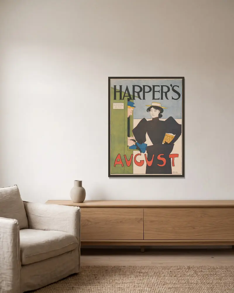 Harper's August, 1894, Edward Penfield w ramie na ścianie
