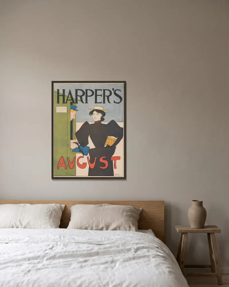 Harper's August, 1894, Edward Penfield w ramie na ścianie