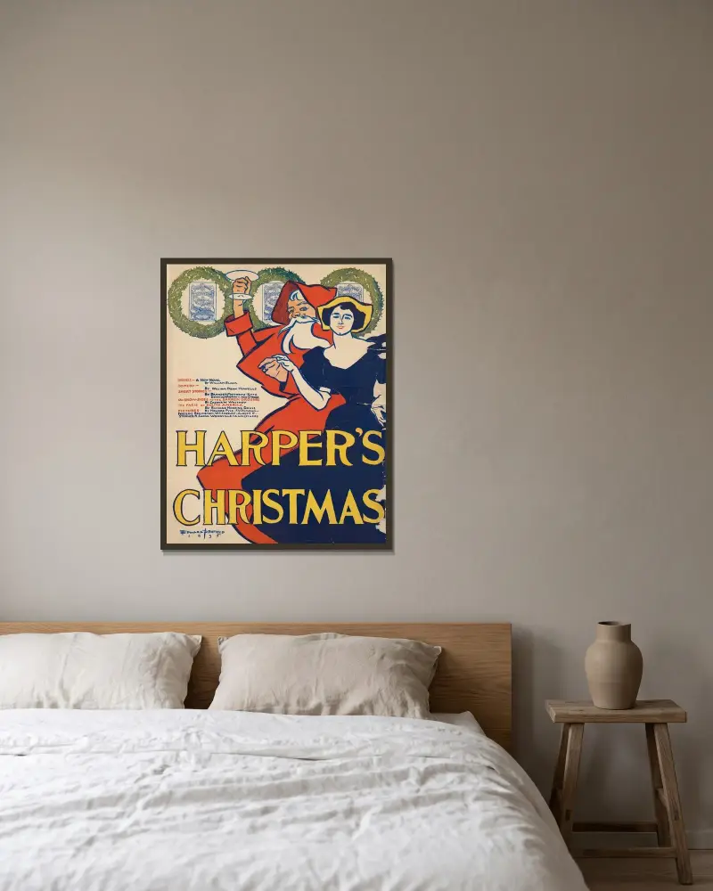 Harper’s Christmas av Edward Penfield inramad på en vägg