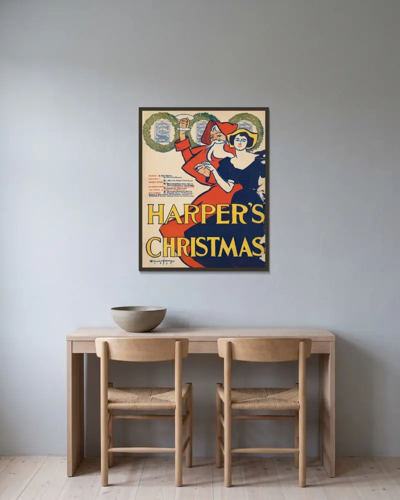 Harper’s Christmas av Edward Penfield inramad på en vägg