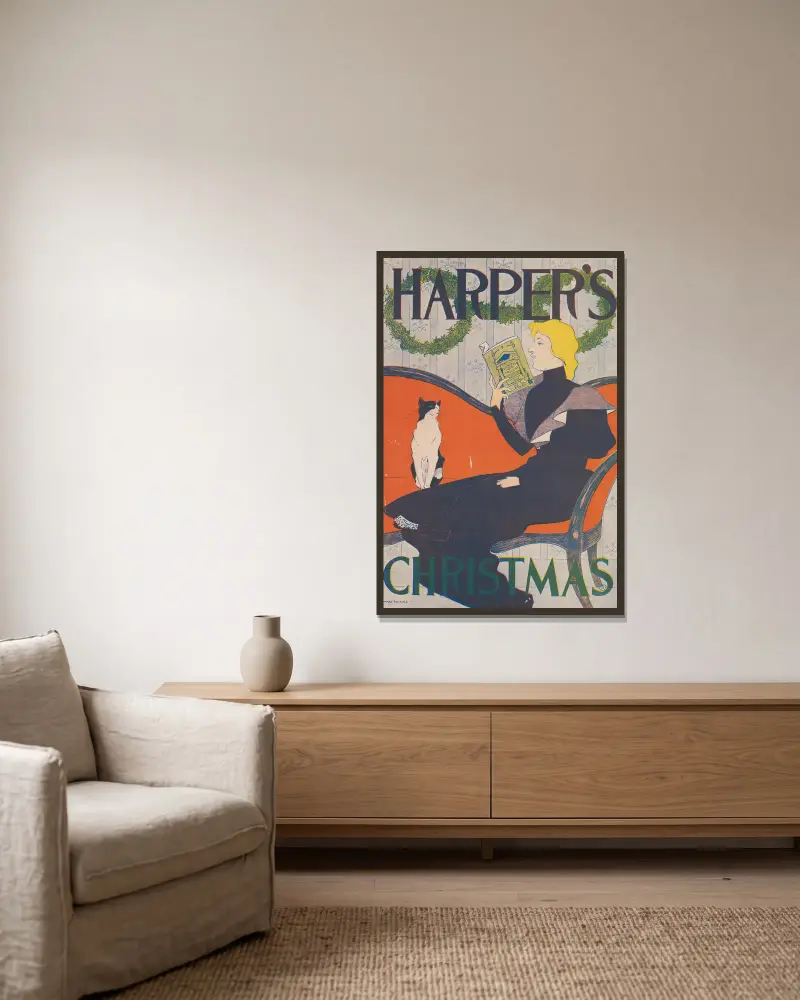 Harper’s Christmas av Edward Penfield inramad på en vägg