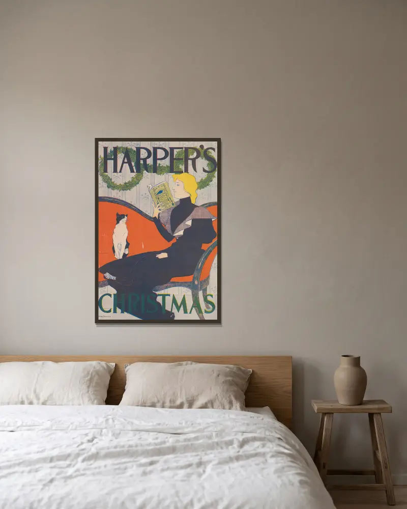 Harper’s Christmas av Edward Penfield inramad på en vägg