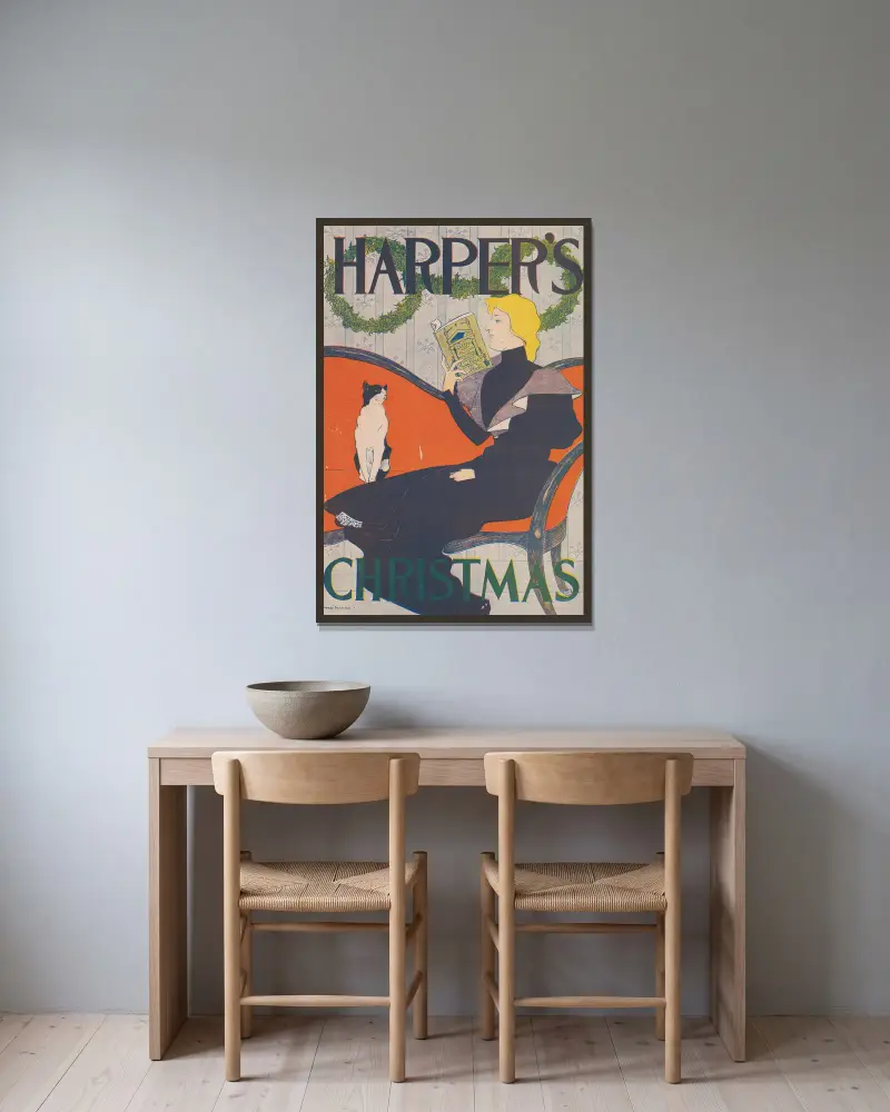 Harper’s Christmas av Edward Penfield inramad på en vägg