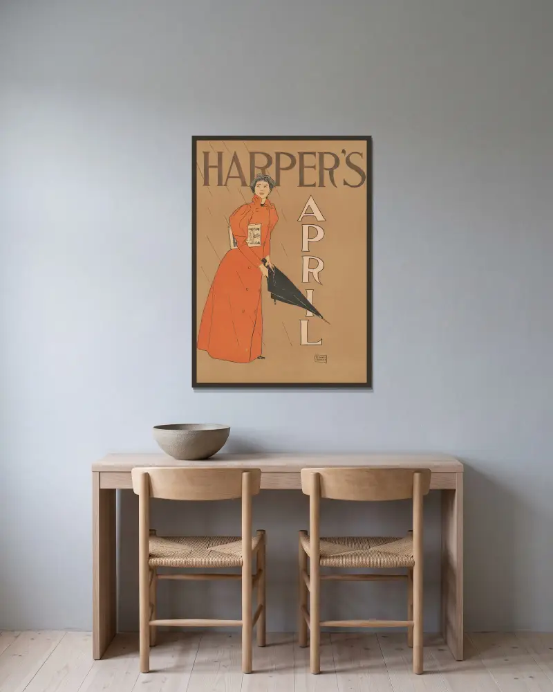 Harper’s [for] April, 1894 av Edward Penfield inramad på en vägg