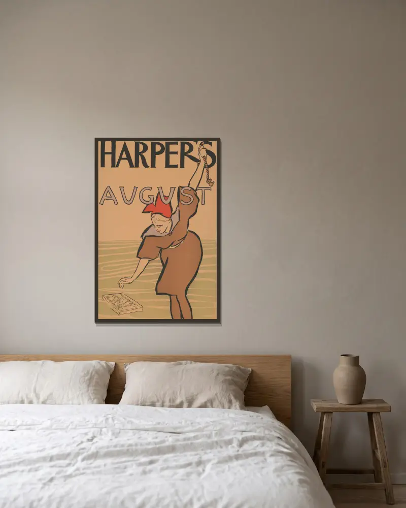 Harper’s [für] August von Edward Penfield gerahmt an einer Wand
