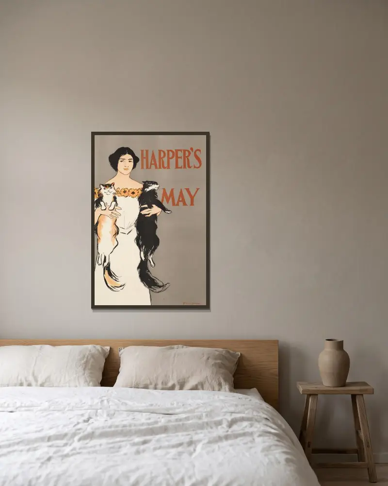 Harper’s May av Edward Penfield inramad på en vägg